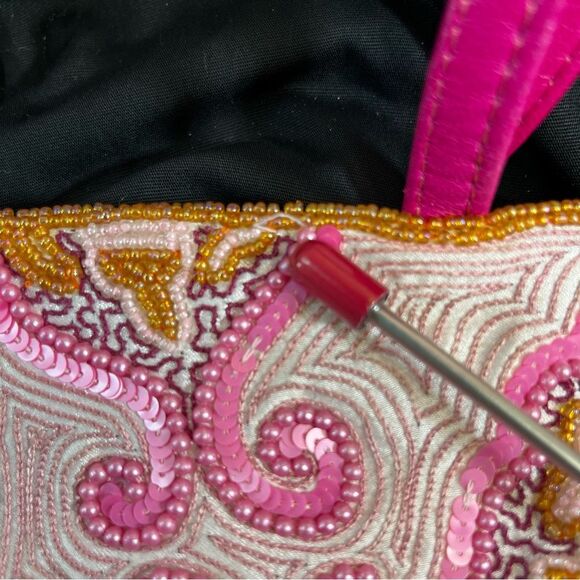 Beaded and Sequin Silk Formal Vintage Purse - Picture 7 of 8